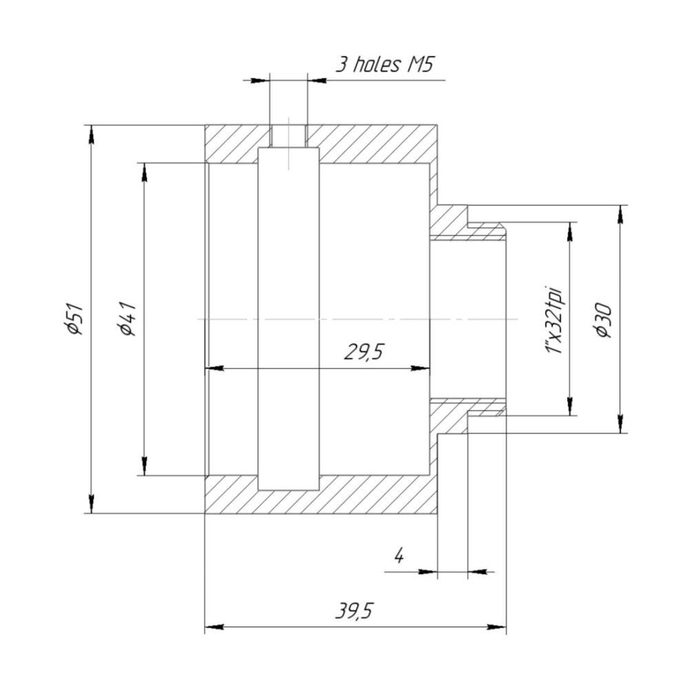 Arri Bayonet (Arri-B) lens to C-mount camera adapter