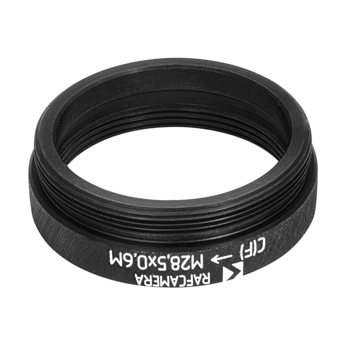 C-mount female to M28.5x0.6 male (1.25″ astronomy filters) thread adapter