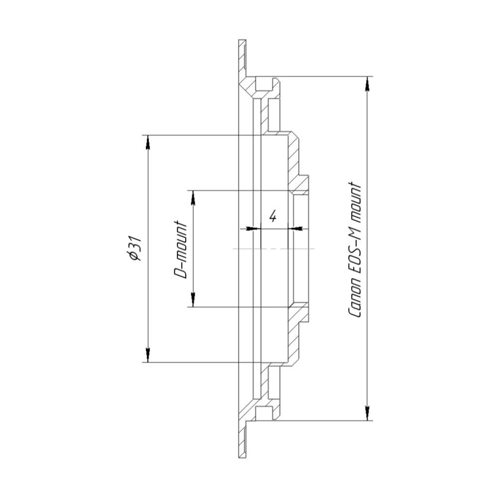 D-mount lens to Canon EOS-M camera mount adapter