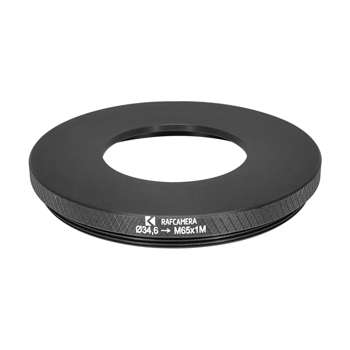 34.6mm bore to M65x1 male thread adapter for shutters