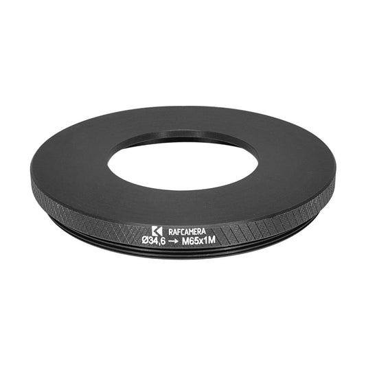 34.6mm bore to M65x1 male thread adapter for shutters