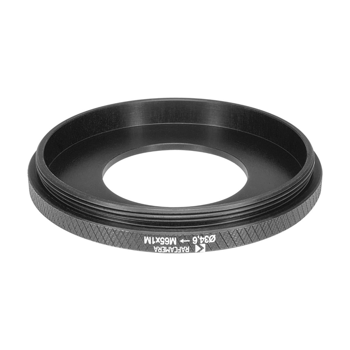 34.6mm bore to M65x1 male thread adapter for shutters