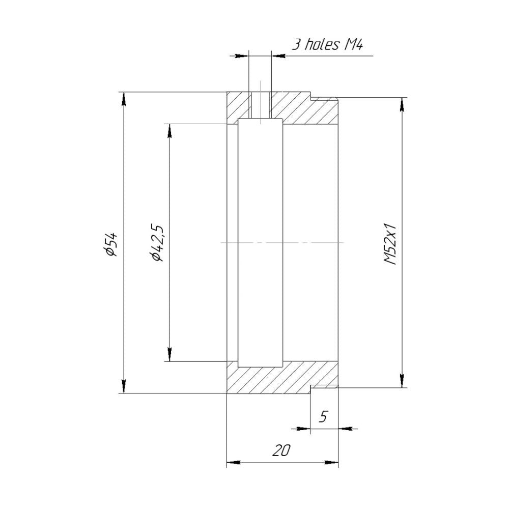 42.5mm clamp to M52x1 male thread adapter for helicoids