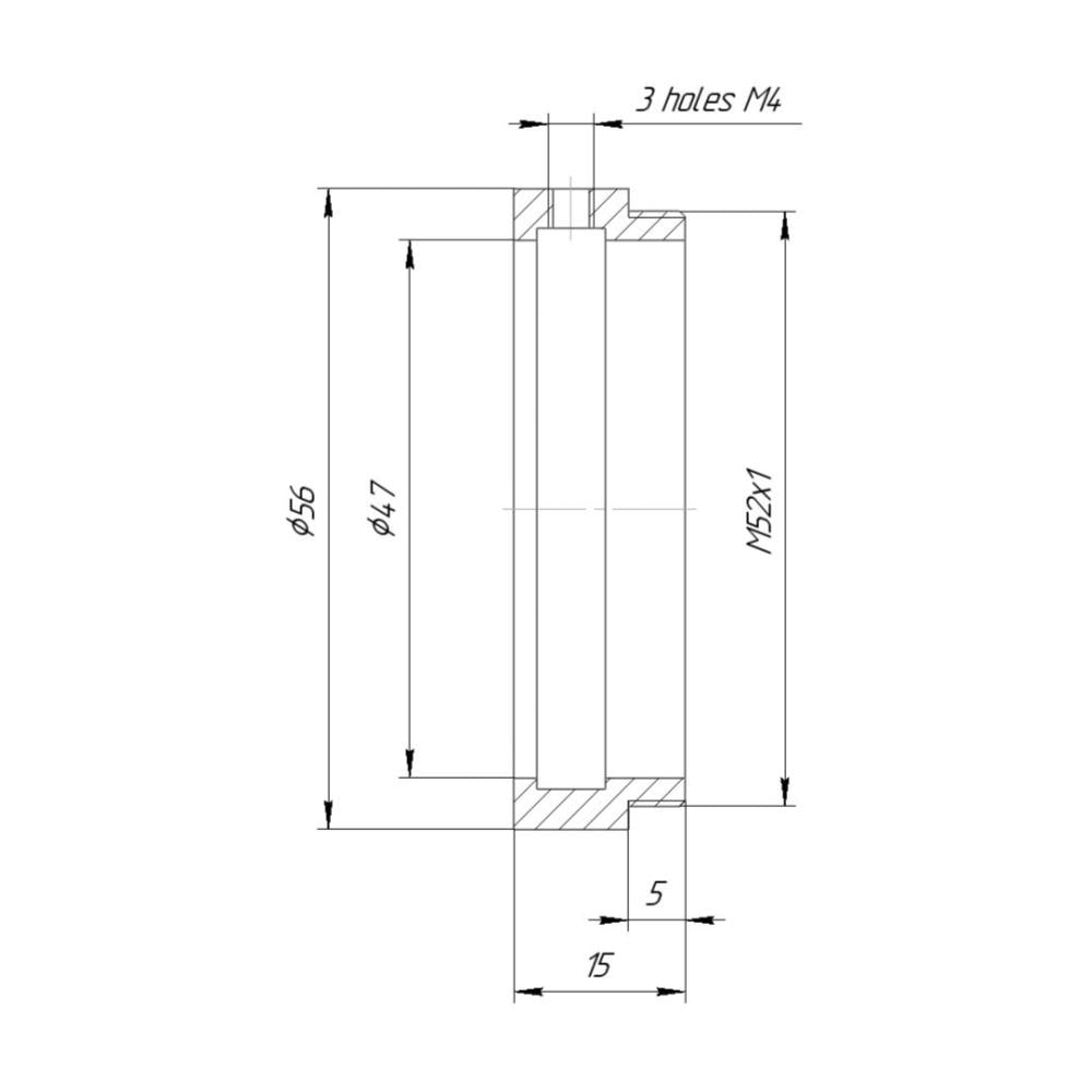 47mm clamp to M52x1 male thread adapter