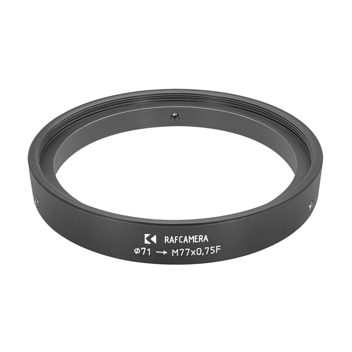 71mm clamp to M77x0.75 female thread adapter