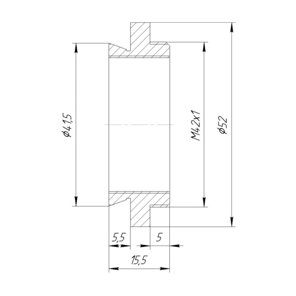 41mm microscope dovetail to M42x1 male thread adapter (LOMO MBI-1)