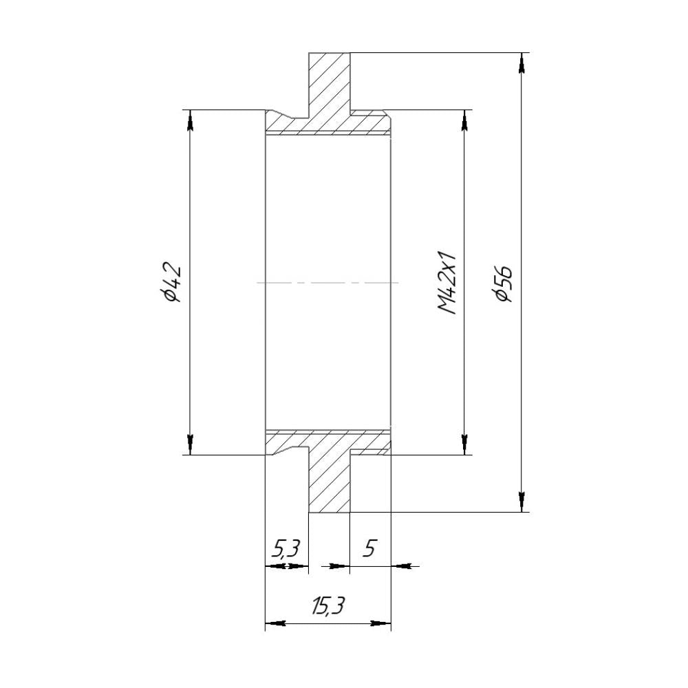 42mm microscope dovetail to M42x1 male thread adapter