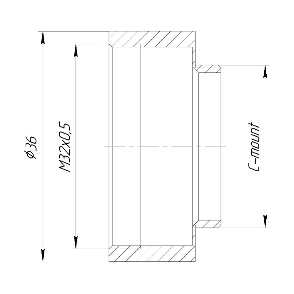 Kiev-16U lens to C-mount camera mount adapter