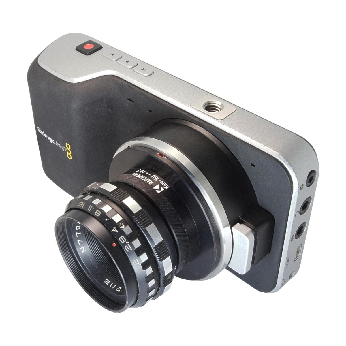 Kiev-16U lens to BMPCC camera (MFT mount) adapter, IMPROVED