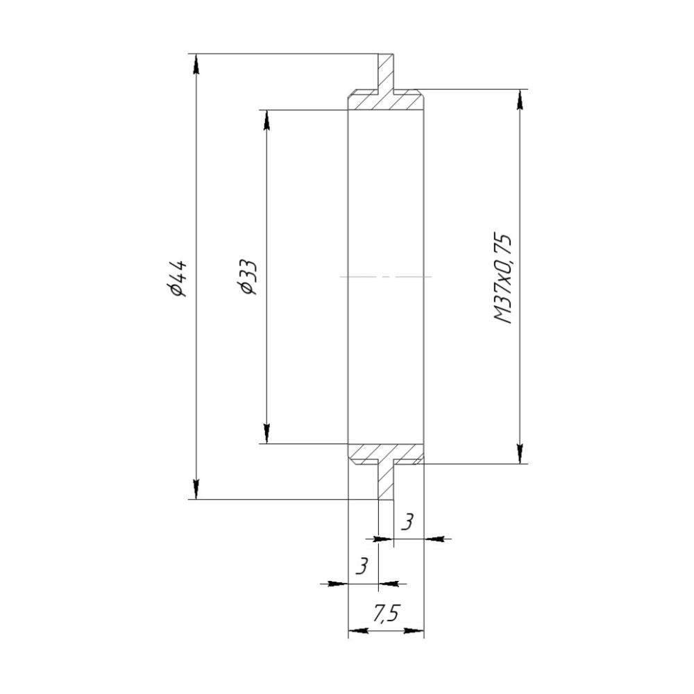 M37x0.75 male to M37x0.75 male thread adapter