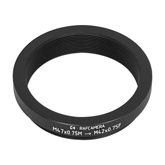 M47x0.75 male to M42x0.75 (T2) female thread adapter