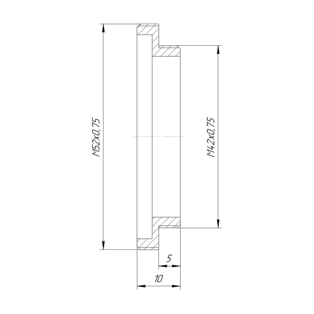 M52x0.75 male to M42x0.75 male thread adapter