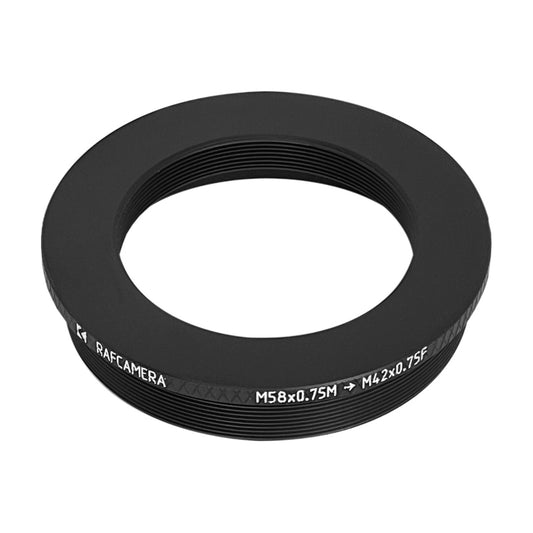 M58x0.75 male to M42x0.75 (T2) female thread adapter