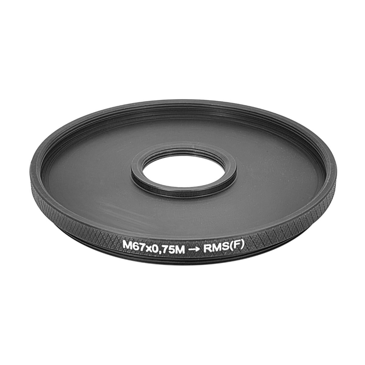 M67x0.75 male to RMS female thread adapter (67mm to RMS step-down ring)