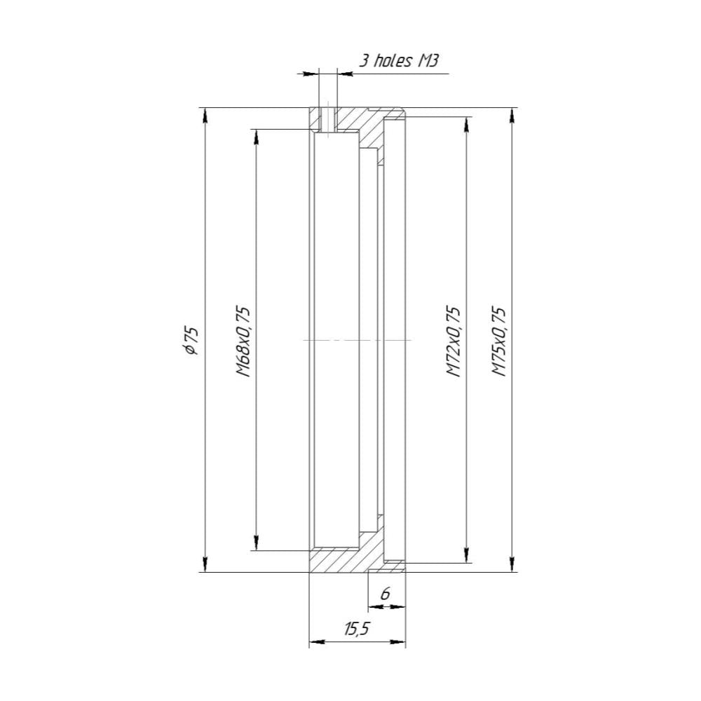 Lock Ring for Kowa 16-H to use it with Rectilux HCDNA