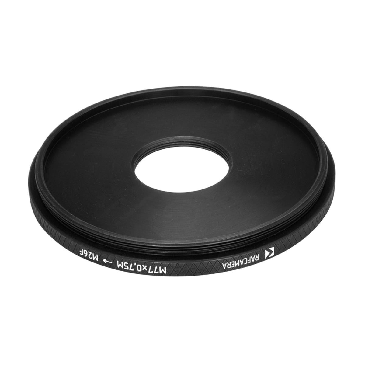 M77x0.75 male to M26x0.7 (0.75) female thread adapter (step-down ring)