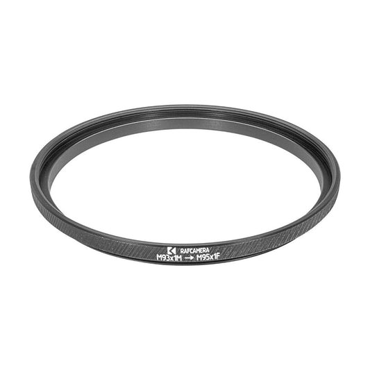 M93x1 male to M95x1 female thread adapter (93mm to 95mm step-up ring)
