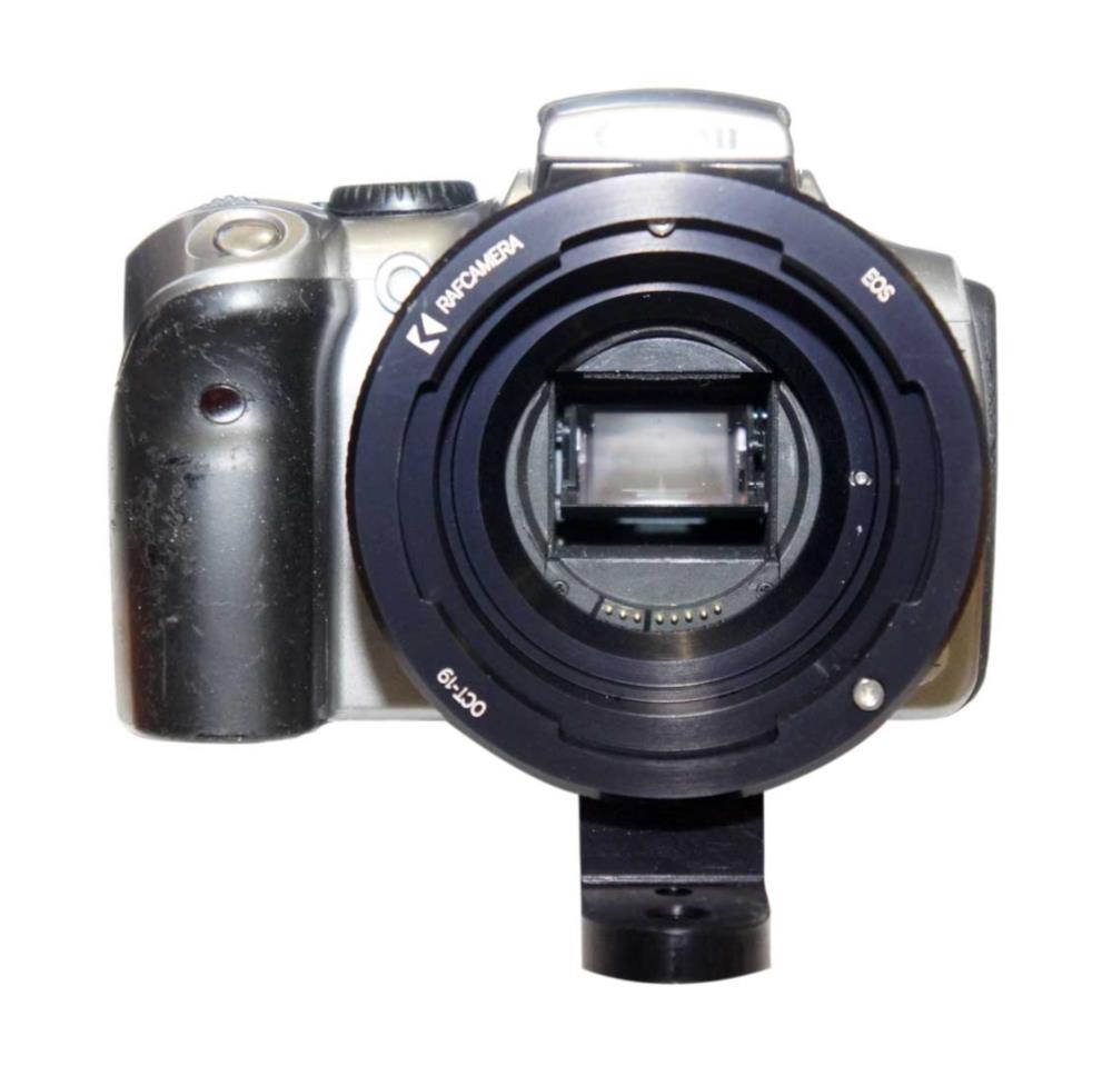 OCT-19 lens to Canon EOS camera mount adapter