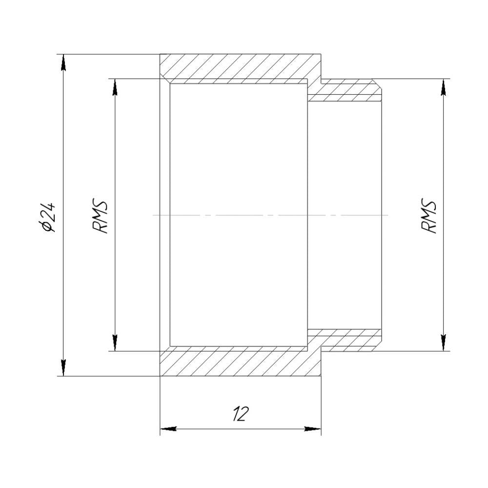 12mm adapter to match parfocal heights of DIN and RMS objectives, black