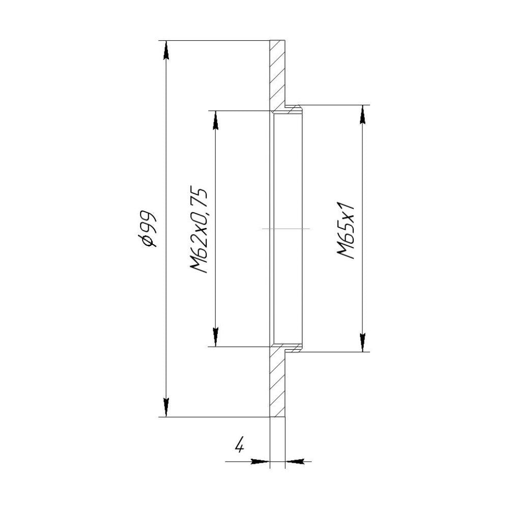 99mm flange with M65x1 male thread for focusing helicoids
