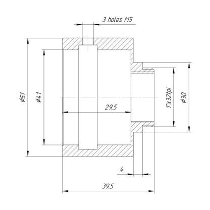 Arri Bayonet (Arri-B) lens to C-mount camera adapter