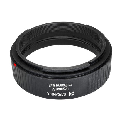 Bayonet V (Kiev-88, Salyut-S, Hasselblad 1000F) lens to Mamiya 645 camera adapter