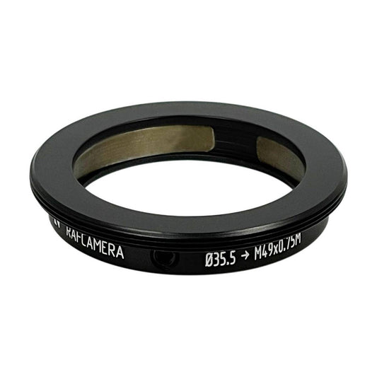 35.5mm clamp to M49x0.75 male thread adapter