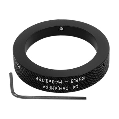 38.3mm clamp to M48x0.75 female thread adapter