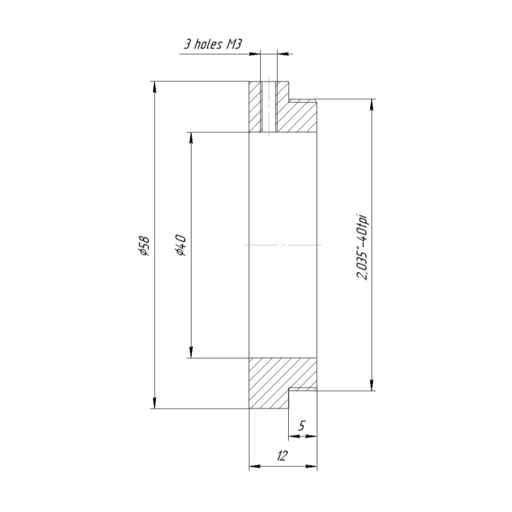 40mm clamp to SM2 male thread adapter