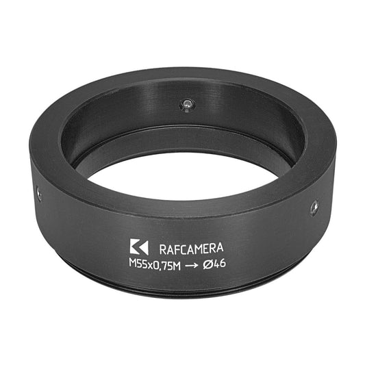 46mm clamp to M55x0.75 male thread adapter