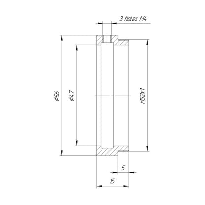 47mm clamp to M52x1 male thread adapter