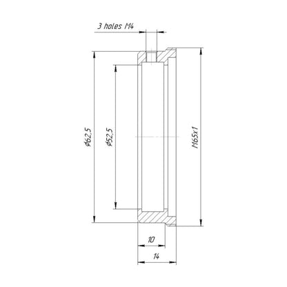52.5mm clamp to M65x1 male thread adapter (projection lenses on helicoids), SLIM