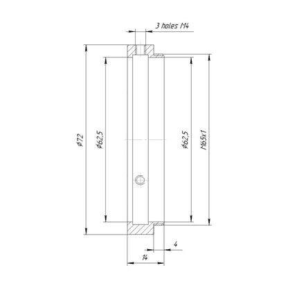 62.5mm clamp to M65x1 male thread adapter for helicoids