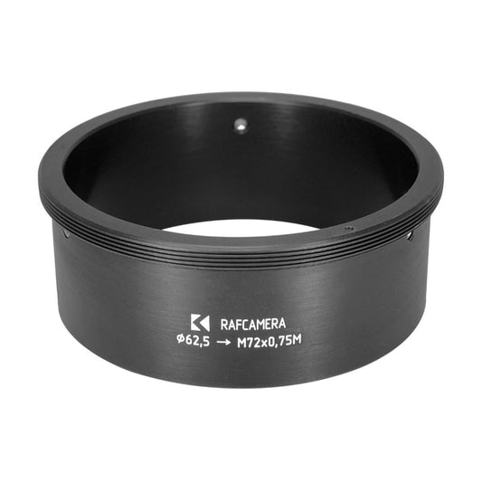 62.5mm clamp to M72x0.75 male thread adapter for Kalimar 8/500mm lens housing