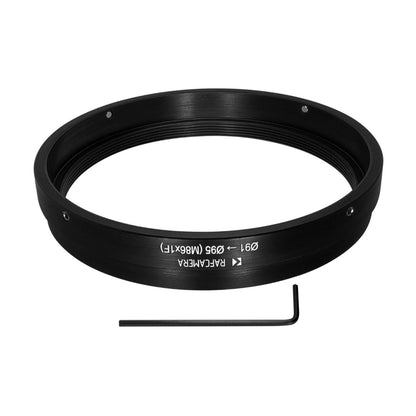 91mm clamp to M86x1 female thread adapter with 95mm outer diameter