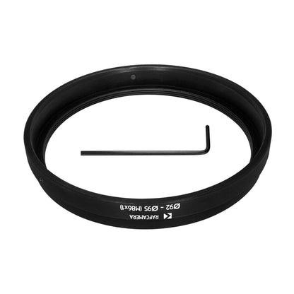 92mm clamp to M86x1 female thread adapter with 95mm outer diameter