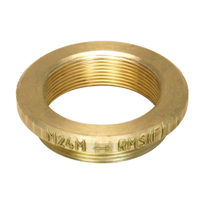 M24x0.75 male to RMS female thread adapter, 3mm flange, bronze