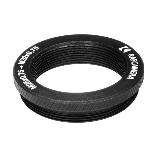 M32x0.75 male to M25x0.75 female thread adapter, 3mm, black
