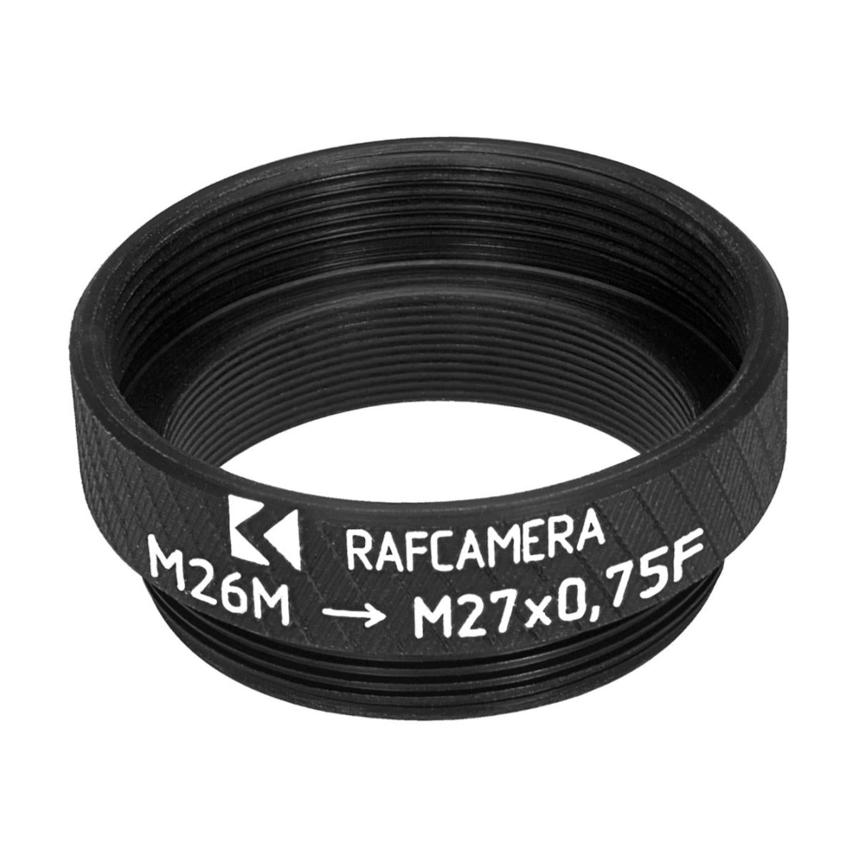 M26x0.7 (0.75) male to M27x0.75 female thread adapter, black