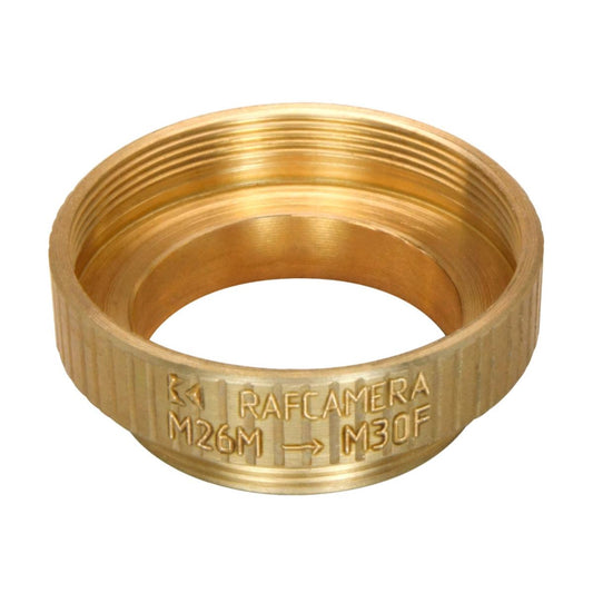 M26x0.75 male to M30x0.75 female thread adapter, bronze