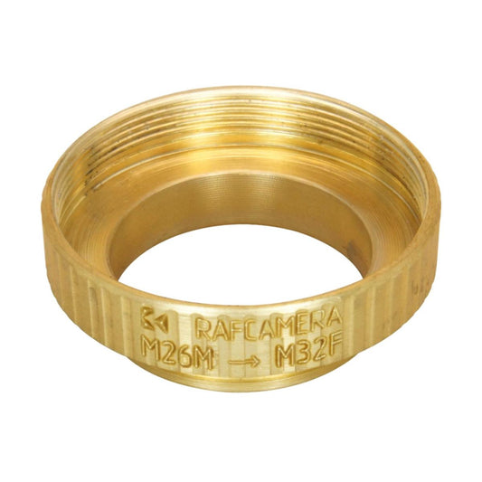 M26x0.75 male to M32x0.75 female thread adapter, bronze