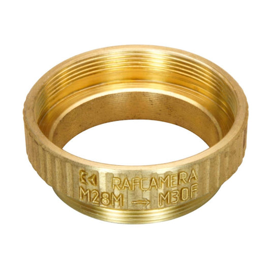 M28x0.75 male to M30x0.75 female thread adapter, bronze