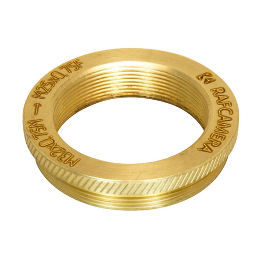 M32x0.75 male to M25x0.75 female thread adapter, 3mm, bronze