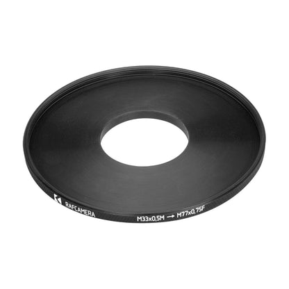 M33x0.5 male to M77x0.75 female filter step-up ring for Kiev-16U lenses
