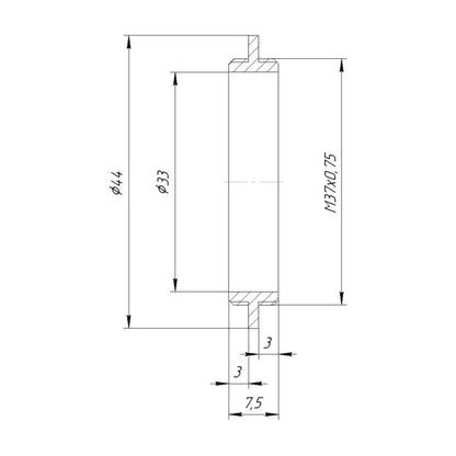 M37x0.75 male to M37x0.75 male thread adapter