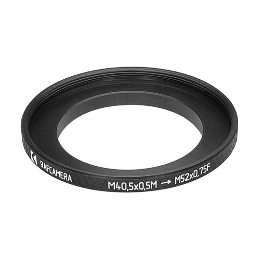 M40.5x0.5 male to M52x0.75 female thread adapter (40.5mm to 52mm step-up ring)
