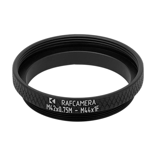 M42x0.75 (T2) male to M44x1 female thread adapter