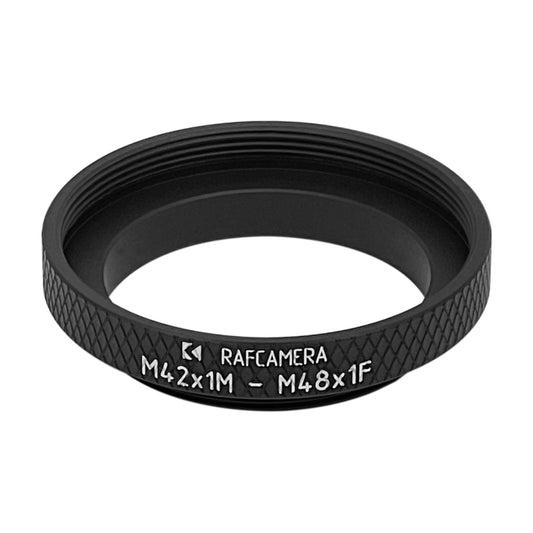 M42x1 male to M48x1 female thread adapter