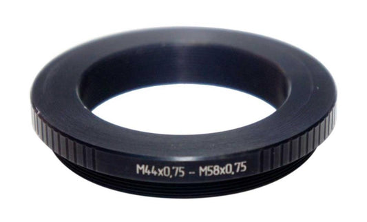 M44x0.75 female to M58x0.75 male thread adapter for LOMO 75mm optical blocks