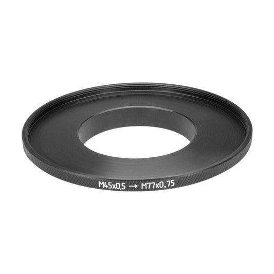 M45x0.5 male to M77x0.75 female thread adapter (filter step-up ring), long